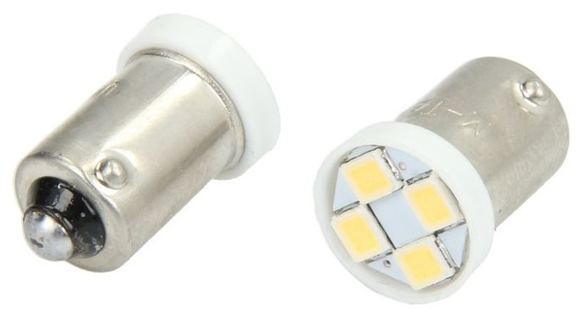 Set 2 Buc Bec Led M-Tech T4W 12V BA9S Alb LB009W