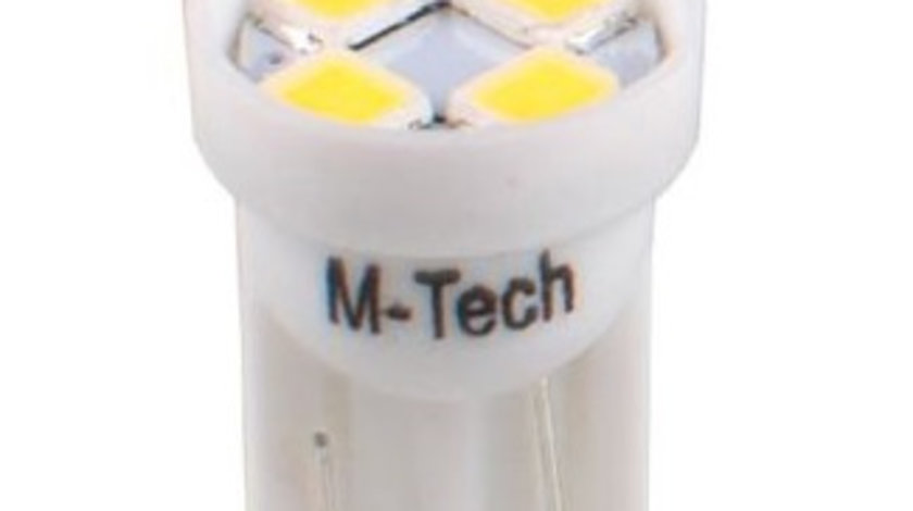 Set 2 Buc Bec Led M-Tech W5W 12V W2,1X9,5D Alb LB017W