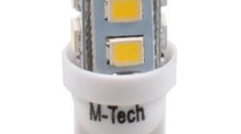 Set 2 Buc Bec Led M-Tech W5W 24V W2,1X9,5D Alb LB918W