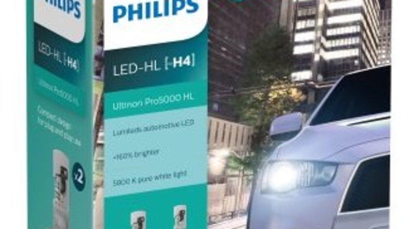 Set 2 Buc Bec Led Philips 12/24V 15W Ultinon Pro5000 HL Alb 5800K 11342U50CWX2