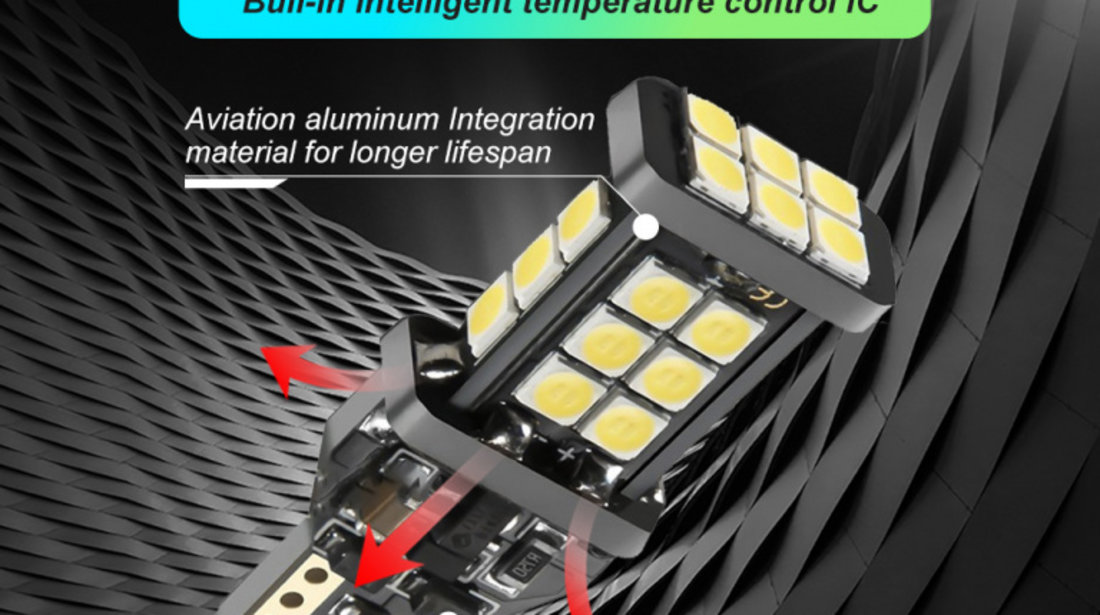 Set 2 Buc Bec Led T15 24 SMD 12V-24V LED 285