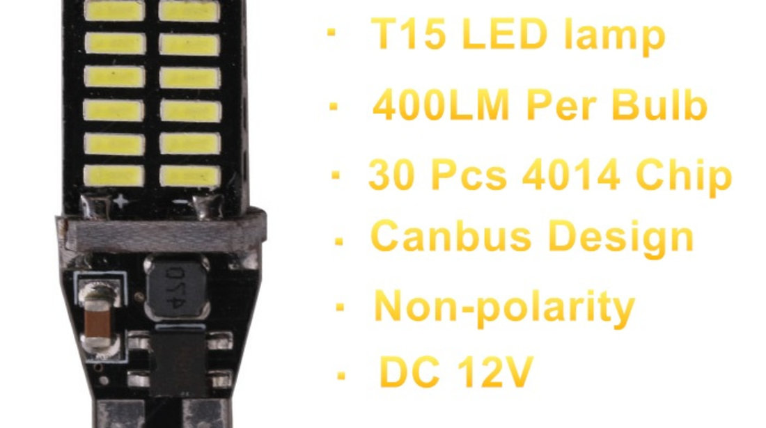 Set 2 Buc Bec Led T15 30 SMD 12V LED 286