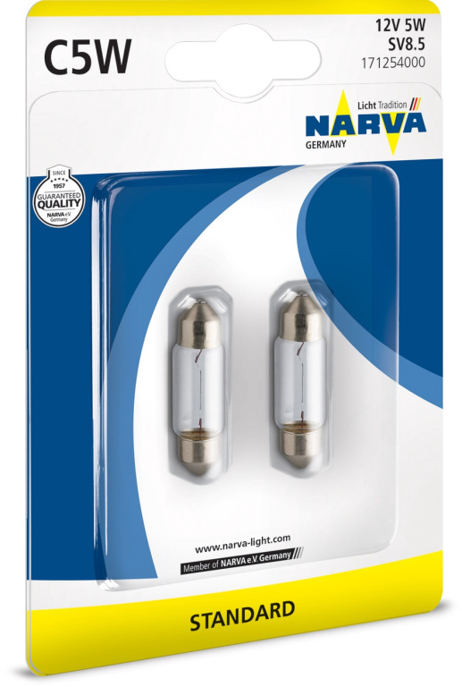 Set 2 Buc Bec Narva C5W 12V 5W Blister 171254000