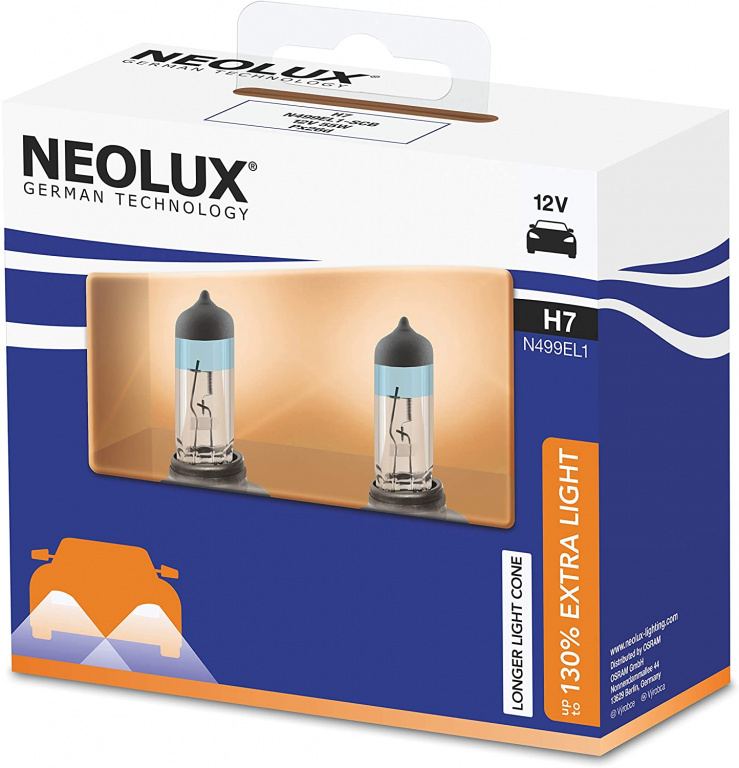 Set 2 Buc Bec Neolux H7 12V 55W PX26D +130% Extra Light N499EL1-2SCB