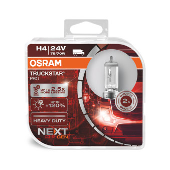 Set 2 Buc Bec Osram 24V H4 75/70W Truckstar Pro +120% Nextgen 64196TSP-HCB