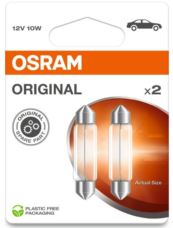 Set 2 Buc Bec Osram C10W 12V 10W Original Blister 6411-2BL