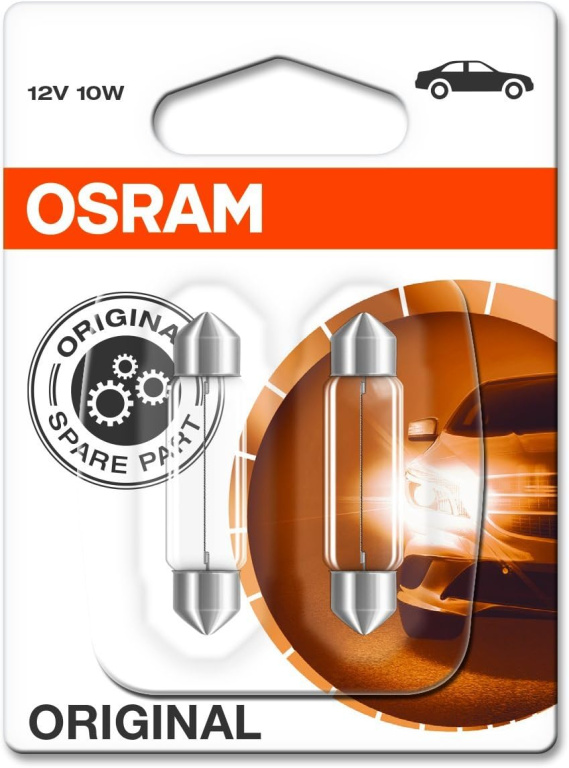 Set 2 Buc Bec Osram C10W 12V 10W Original Blister 6411-02B