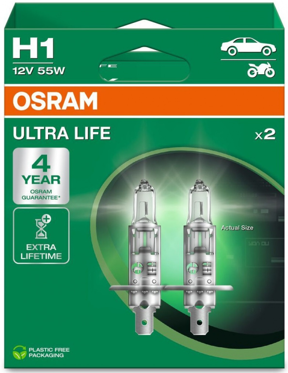 Set 2 Buc Bec Osram H1 12V 55W Ultra Life 64150ULT-2HB