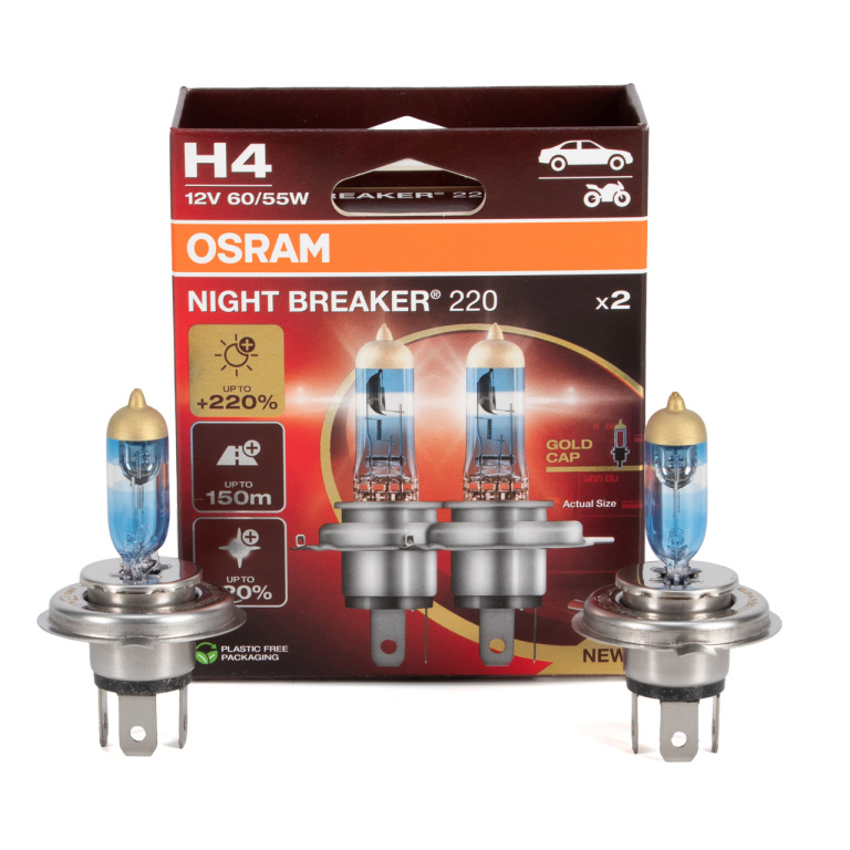 Set 2 Buc Bec Osram H4 12V 60/55W Night Breaker +220% 64193NB220-2HB