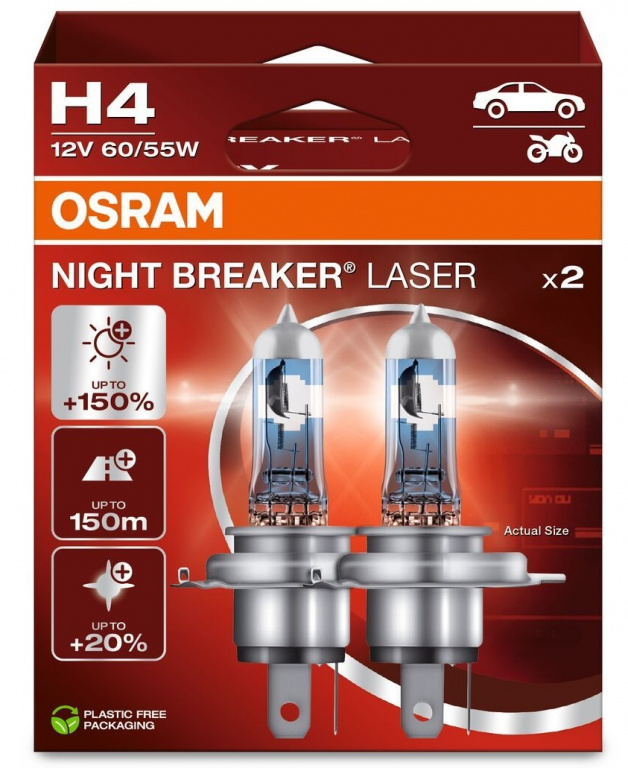 Set 2 Buc Bec Osram H4 12V 60/55W Night Breaker Laser Nextgen +150% 64193NL-2HB