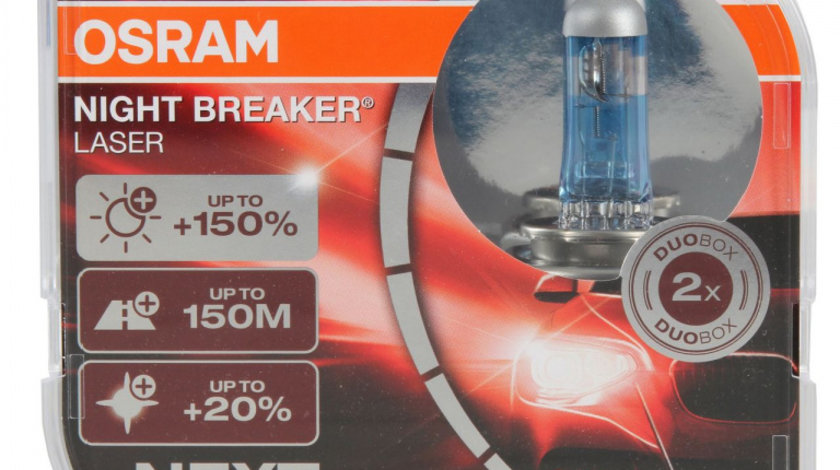Set 2 Buc Bec Osram H4 12V 60/55W P43t Night Breaker Laser Next Gen +150% Up To 150M 64193NL-HCB