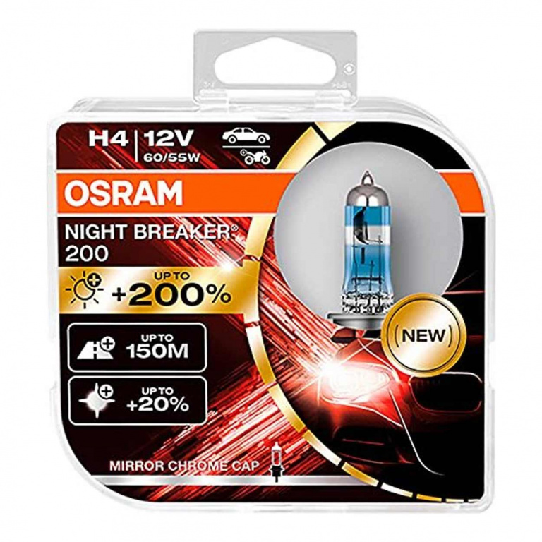 Set 2 Buc Bec Osram H4 12V 60/55W P43T Night Breaker 200 O-64193NB200-HCB