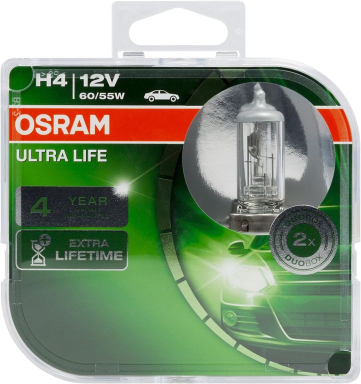 Set 2 Buc Bec Osram H4 12V 60/55W Ultra Life 64193ULT DUO