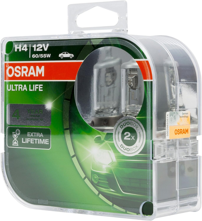 Set 2 Buc Bec Osram H4 12V 60/55W Ultra Life 64193ULT DUO