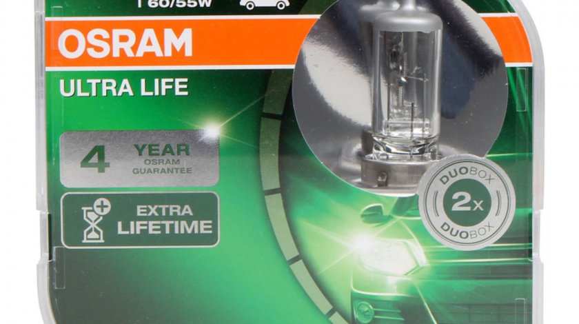 Set 2 Buc Bec Osram H4 P43T 12V 60/55W Ultra Life 64193ULT-HCB