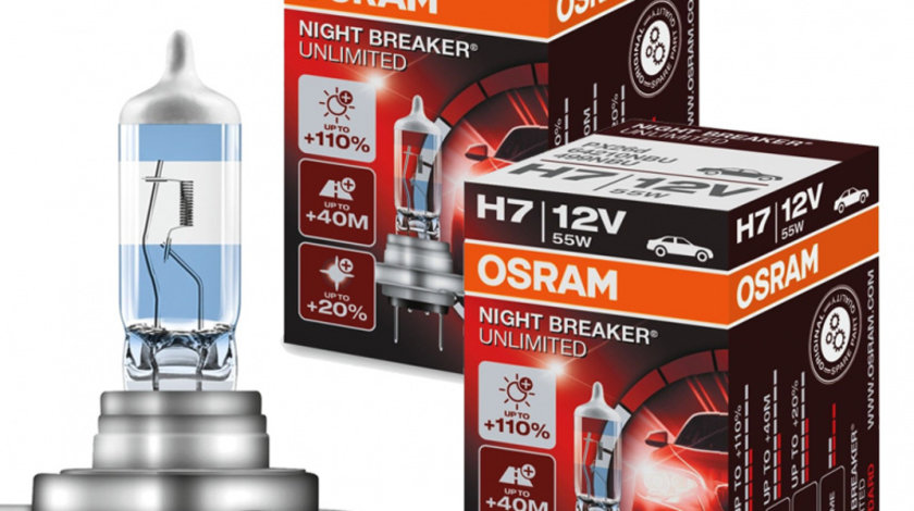 Set 2 Buc Bec Osram H7 12V 55W Night Breaker Unlimited 64210NBU