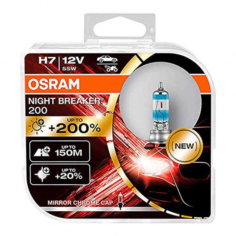 Set 2 Buc Bec Osram H7 12V 55W PX26D Night Breaker 200 O-64210NB200-HCB