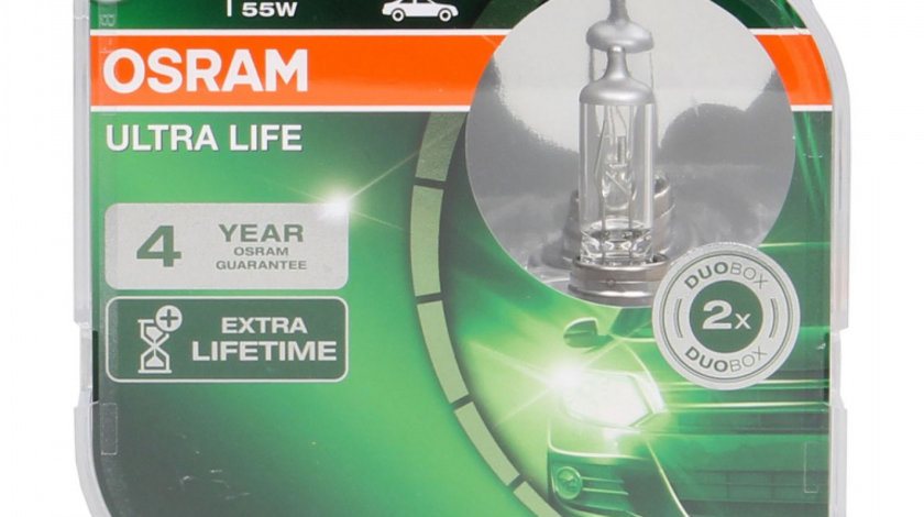 Set 2 Buc Bec Osram H7 12V 55W PX26d Ultra Life 64210ULT-HCB