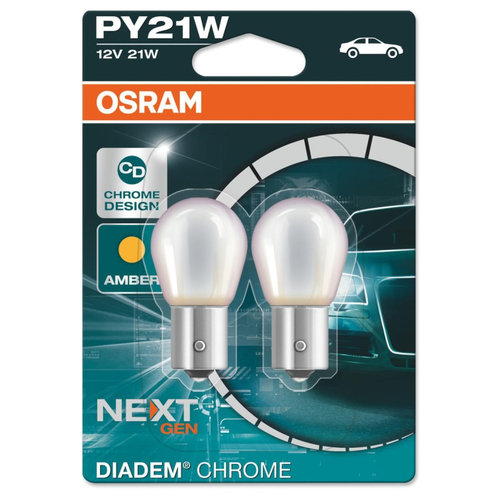Set 2 Buc Bec Osram PY21W 12V 21W Diadem Chrome Blister 7507DC-02B