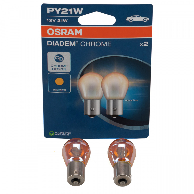 Set 2 Buc Bec Osram PY21W 12V 21W Diadem Chrome Blister NextGen 7507DC-2BL