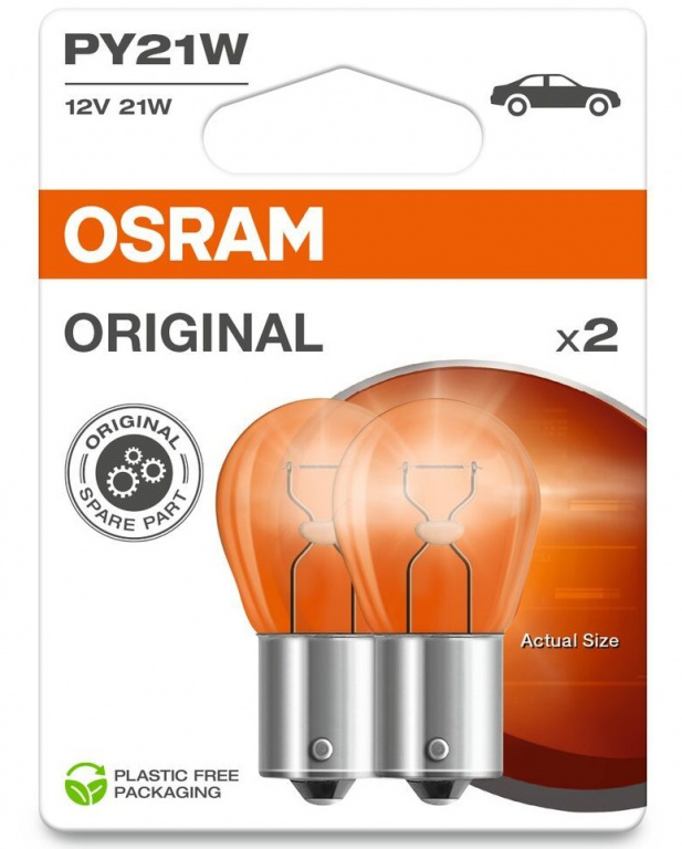 Set 2 Buc Bec Osram PY21W 12V 21W Original Blister 7507-2BL