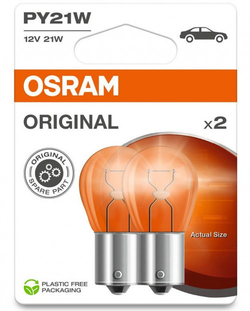 Set 2 Buc Bec Osram PY21W 12V 21W Original Blister 7507-2BL
