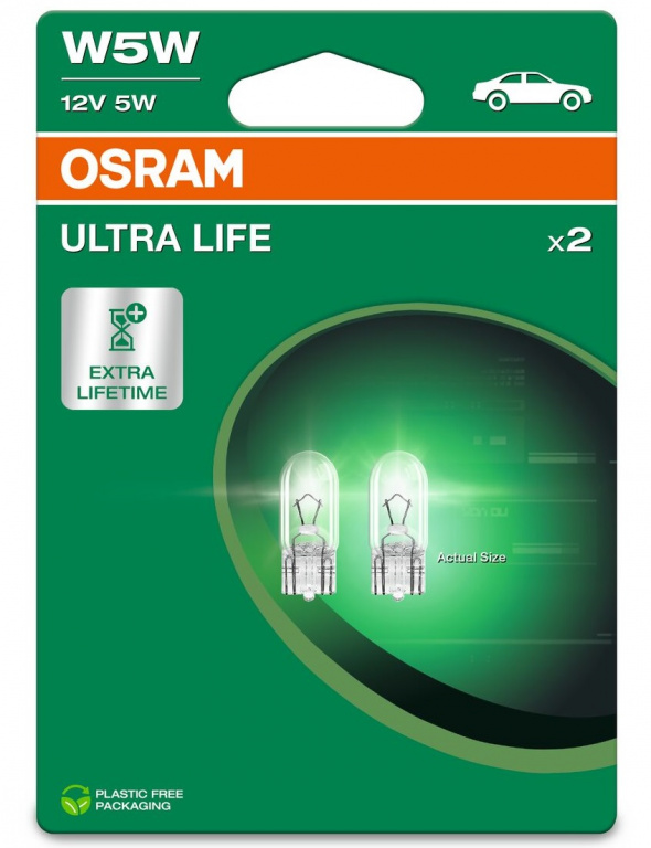 Set 2 Buc Bec Osram W5W 12V 5W Ultra Life Blister 2825ULT-02B