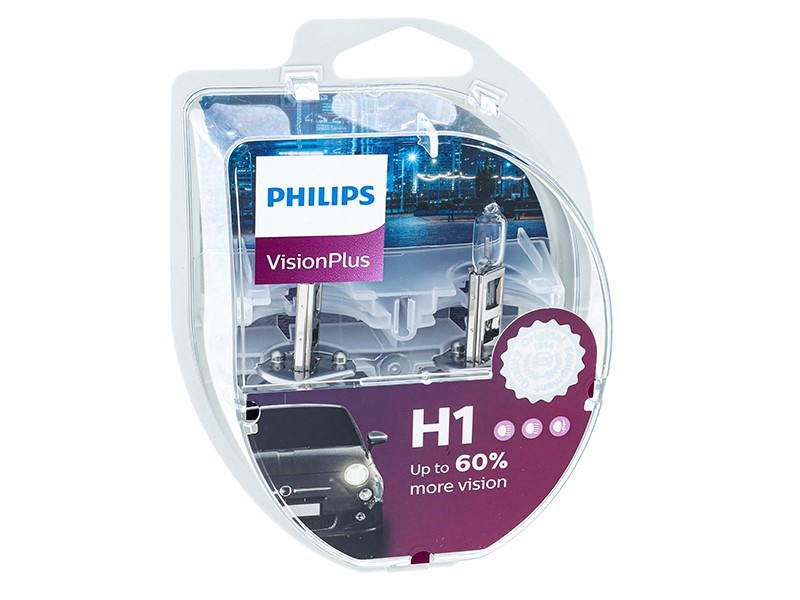 Set 2 Buc Bec Philips H1 12V 55W P14,5s Visionplus +60% PH-36322