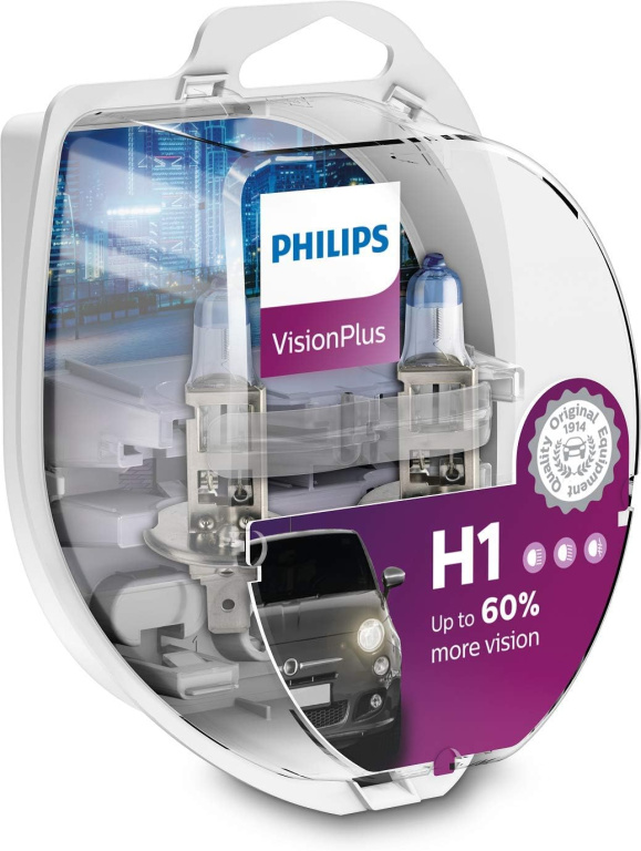 Set 2 Buc Bec Philips H1 12V 55W Vision Plus 12258VPS2