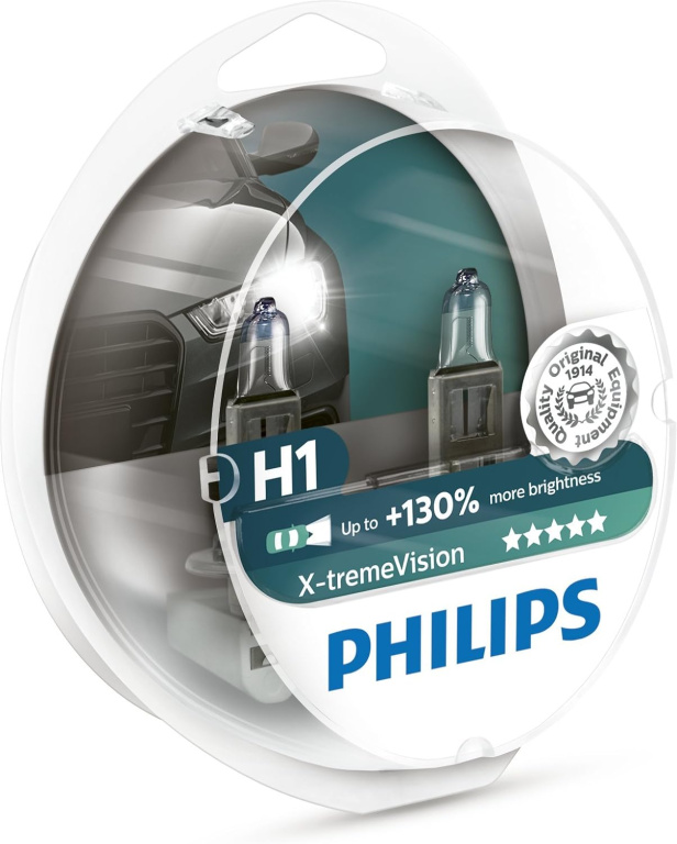 Set 2 Buc Bec Philips H1 12V 55W Xtremevision +130% 12258XV+S2