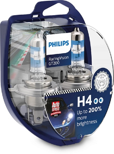 Set 2 Buc Bec Philips H4 12V 60/55W Racing Vision GT200 12342RGTS2