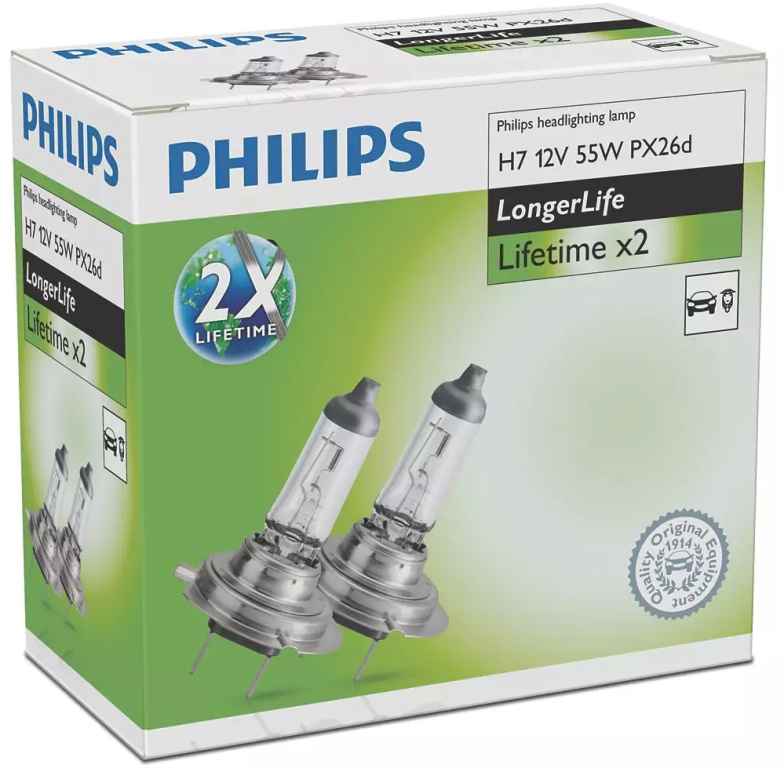 Set 2 Buc Bec Philips H7 12V 55W Longer Life 12972ELC2