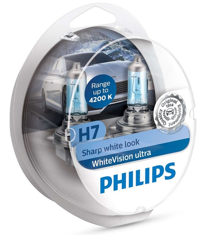 Set 2 Buc Bec Philips H7 12V 55W WhiteVision Ultra 4200K 12972WVUSM