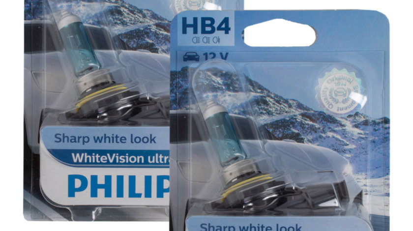Set 2 Buc Bec Philips HB4 12V 55W P22D White Vision Ultra 9006WVUB1