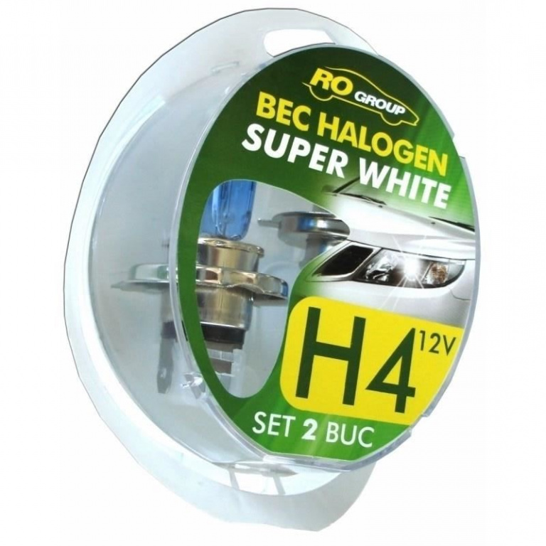 Set 2 Buc Bec Ro Group H4 12V 60/55W P43T Super White