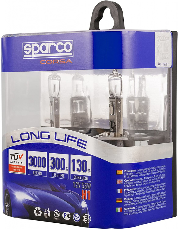 Set 2 Buc Bec Sparco H1 12V 55W 3000K +130% SPCB1001/BZ
