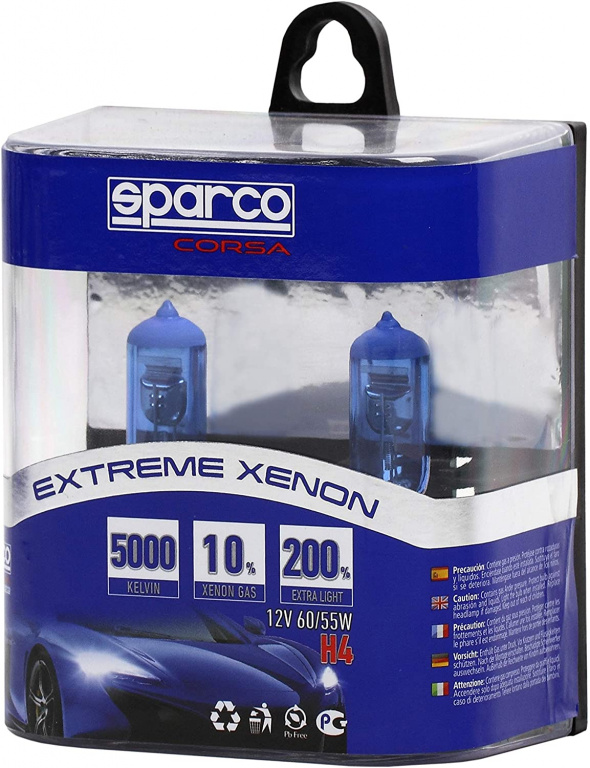 Set 2 Buc Bec Sparco H4 12V 60/55W Blue B4+Blue TOP +10% Xenon SPCB1403/BZ