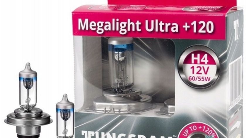 Set 2 Buc Bec Tungsram H4 Megalight Ultra +120 12V 60/55W P43T BL1417