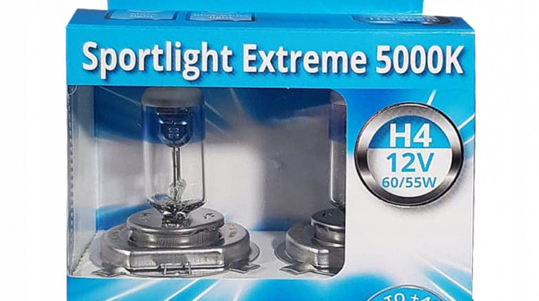 Set 2 Buc Bec Tungsram H4 Sportlight Extreme 5000K 12V 60/55W P43T38 BL1420