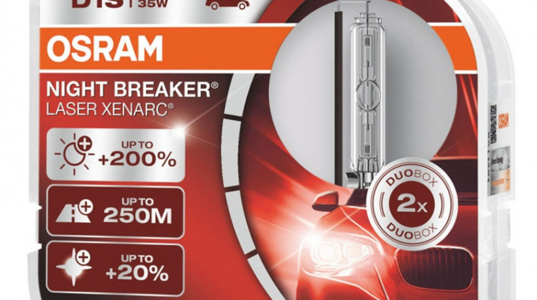 Set 2 Buc Bec Xenon Osram D1S 35W PK32d-2 Night Breaker Laser +200% 66140XNL-HCB