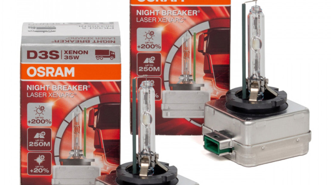 Set 2 Buc Bec Xenon Osram D3S 35W PK32d-5 Night Breaker Laser +200% 66340XNL