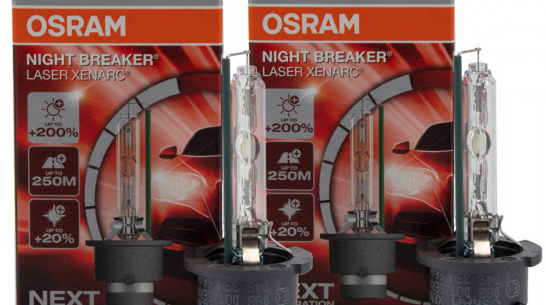 Set 2 Buc Bec Xenon Osram D4S Night Breaker Laser Xenarc 42V 35W P32d-5 66440XNL