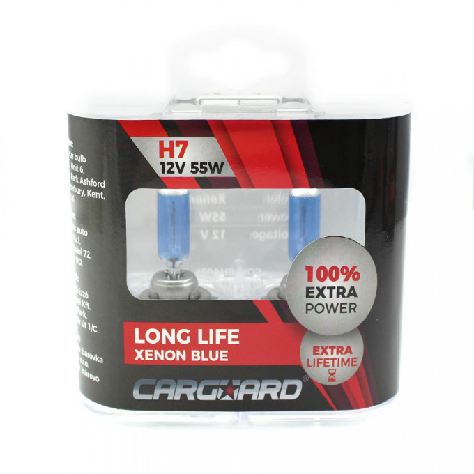 Set 2 Buc Becuri Halogen Carguard H7 12V 55W +100% Intensitate Long Life BHA024