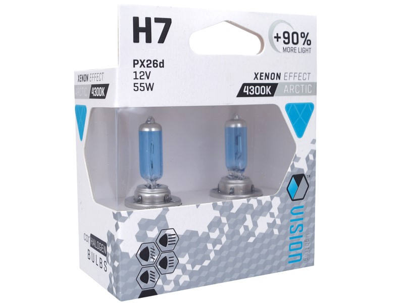Set 2 Buc Becuri Vision Alb Arctic H7 12V 55W PX26D U E4 + 90% 58793