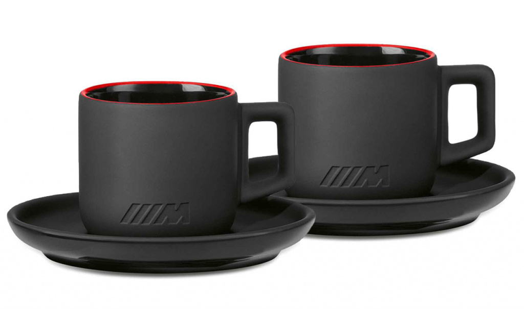 Set 2 Buc Cani Cafea Expresso Oe Bmw M 50ML Negru / Rosu 80232466313