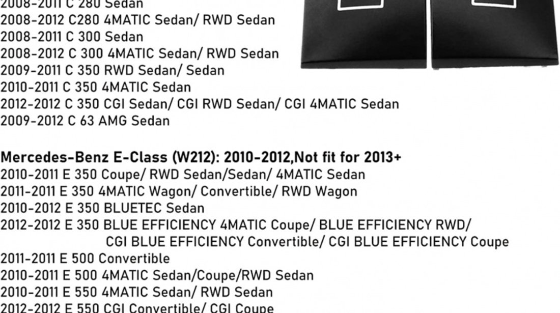 Set 2 Buc Capace Butoane Geam Dreapta + Stanga Bloc Comenzi Geamuri Sofer Compatibil Mercedes-Benz C-Class W204 2007-2014 C00134+C00135