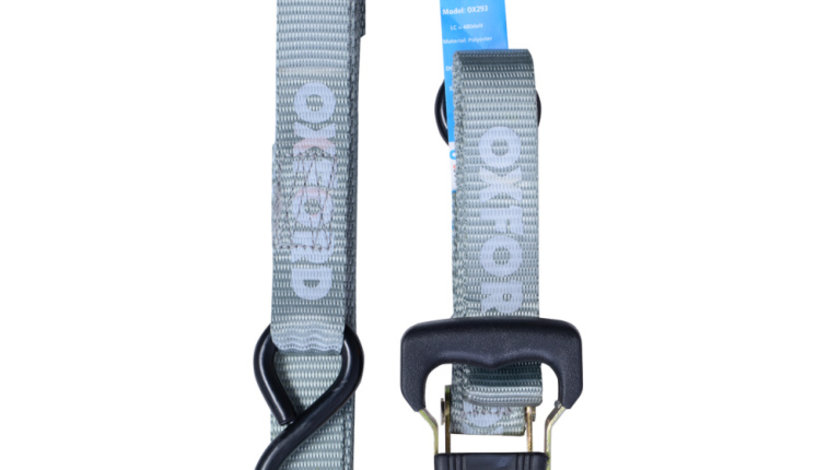 Set 2 Buc Chinga Transport Moto Oxford Ratchet Hook Straps Gri OX744