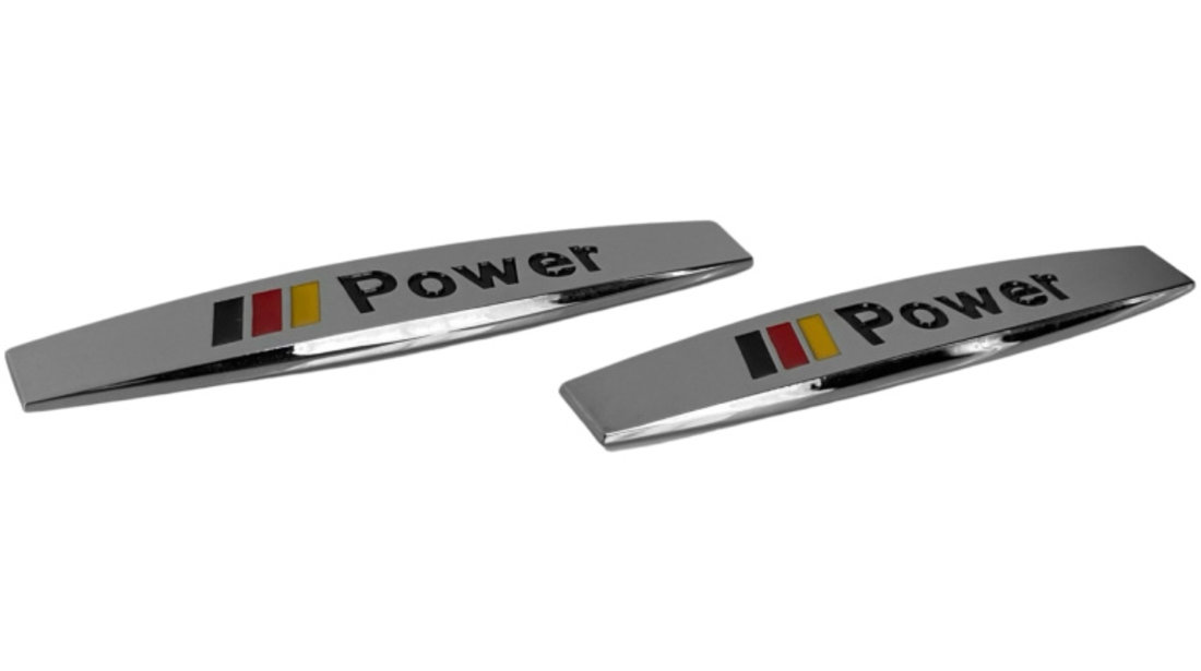 Set 2 Buc Emblema “Power” Culoare Crom YZB-39 061023-5