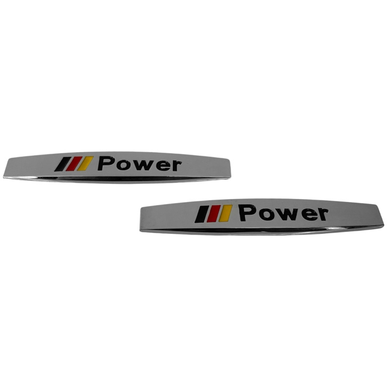 Set 2 Buc Emblema “Power” Culoare Crom YZB-39 061023-5