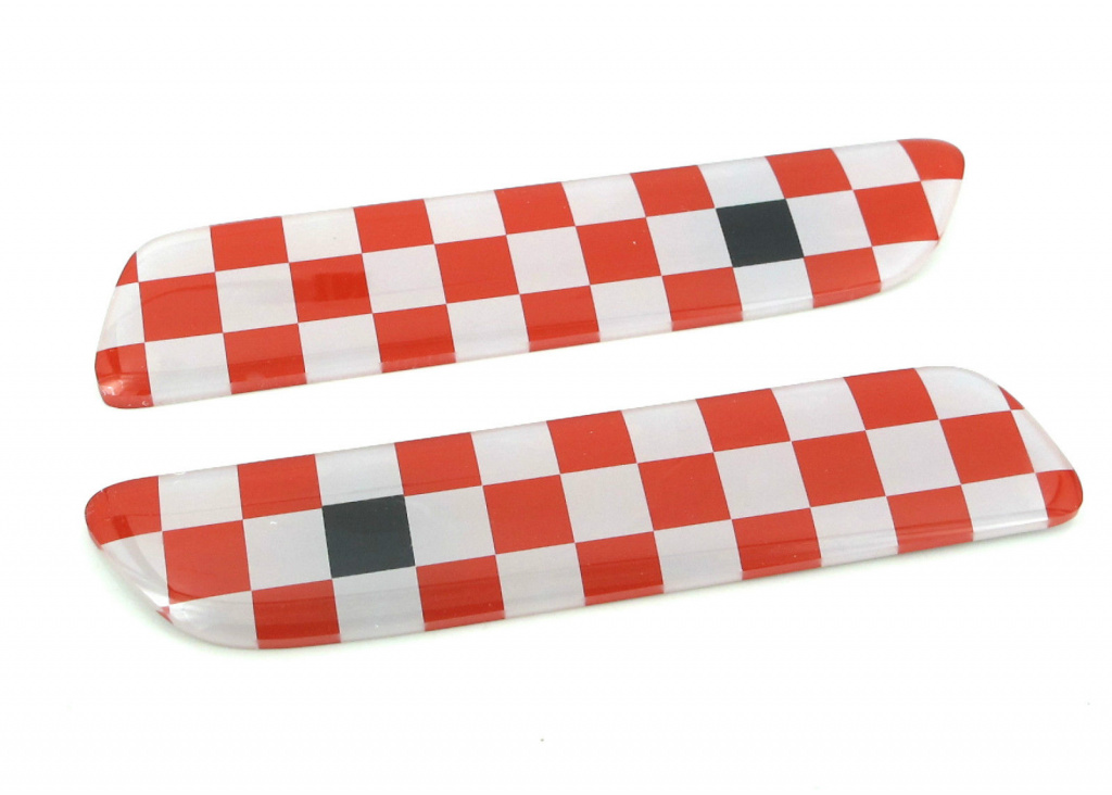Set 2 Buc Embleme Laterale Fata Oe Fiat 500 Rosu / Negru 50901998